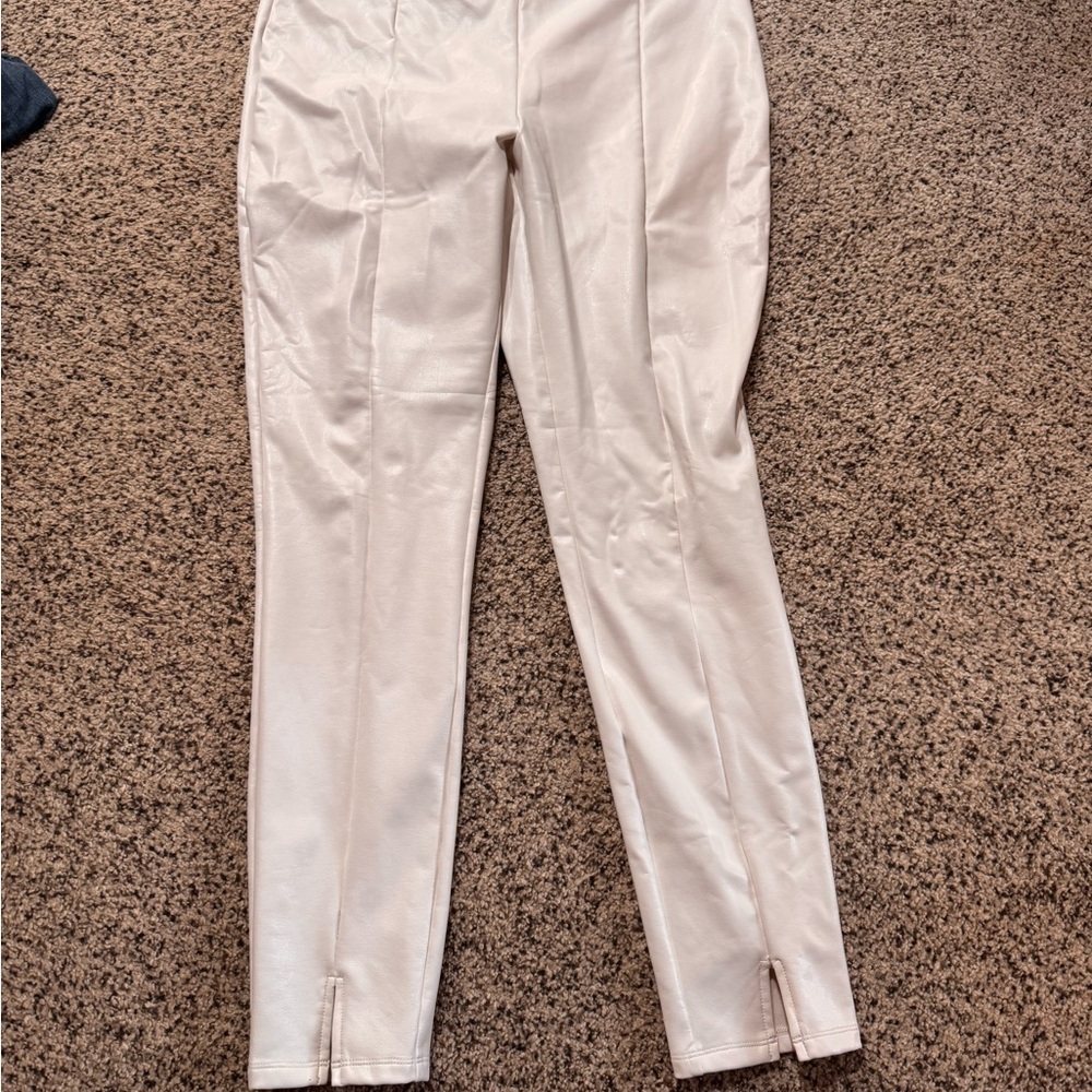 Express White High-Waist Ankle Pants